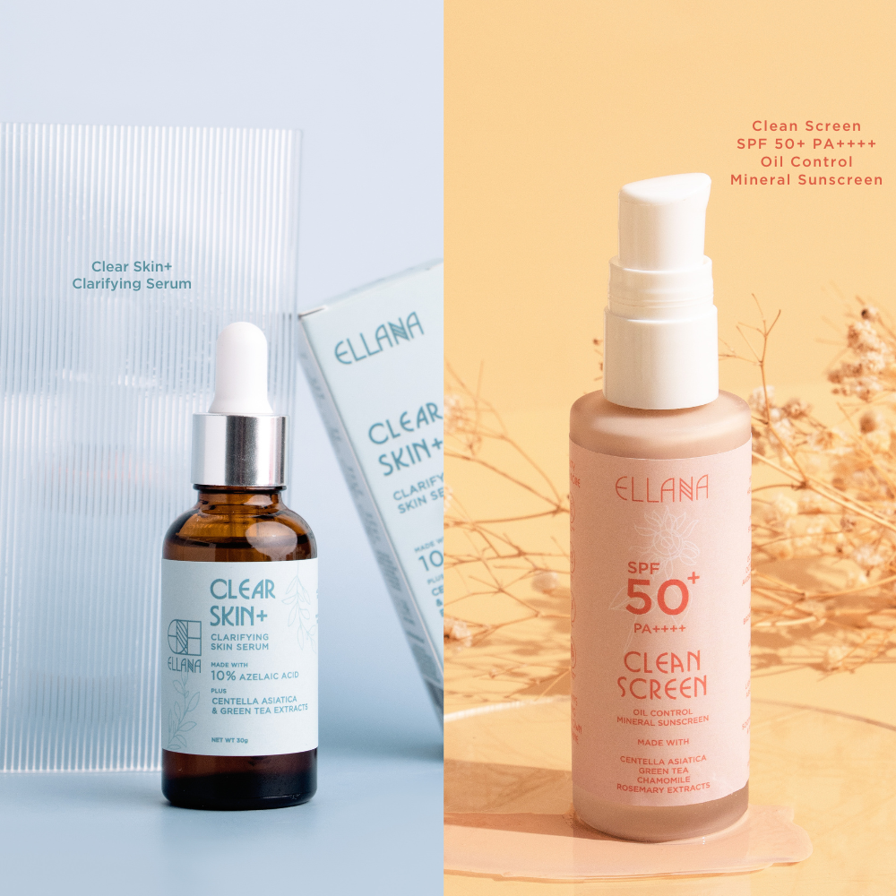 Serum & SPF Duo: Clean Screen SPF 50+ PA++++ Oil Control Mineral Sunscreen + Clear Skin+ Clarifying Serum