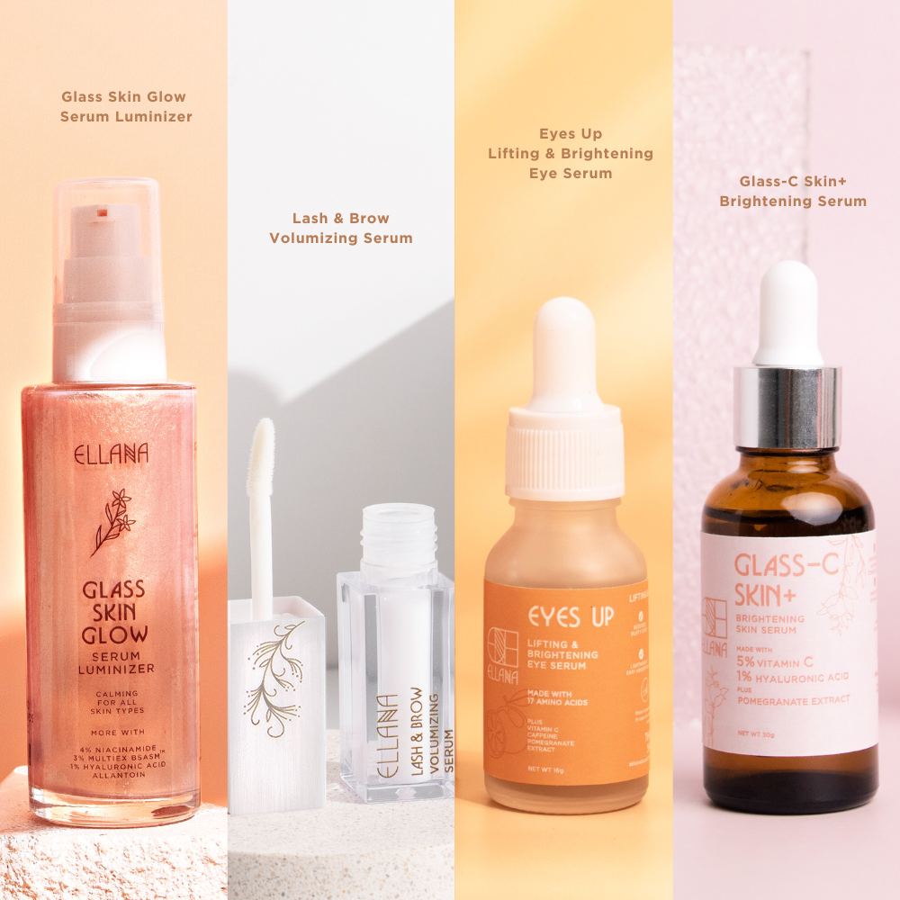 Glow Skin Full Face Serum Set: Glass C Skin + Eyes Up + Lash & Brow + Glass Skin Glow Luminizer