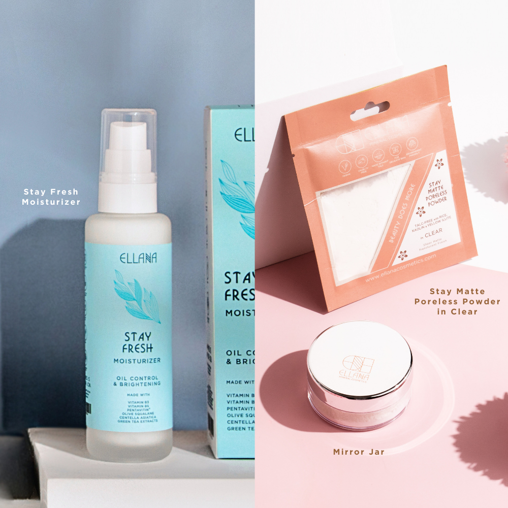Last All Day Prime & Set Duo for Combination-Oily Skin: Stay Fresh Moisturizer + Stay Matte Poreless Powder Refill + Jar