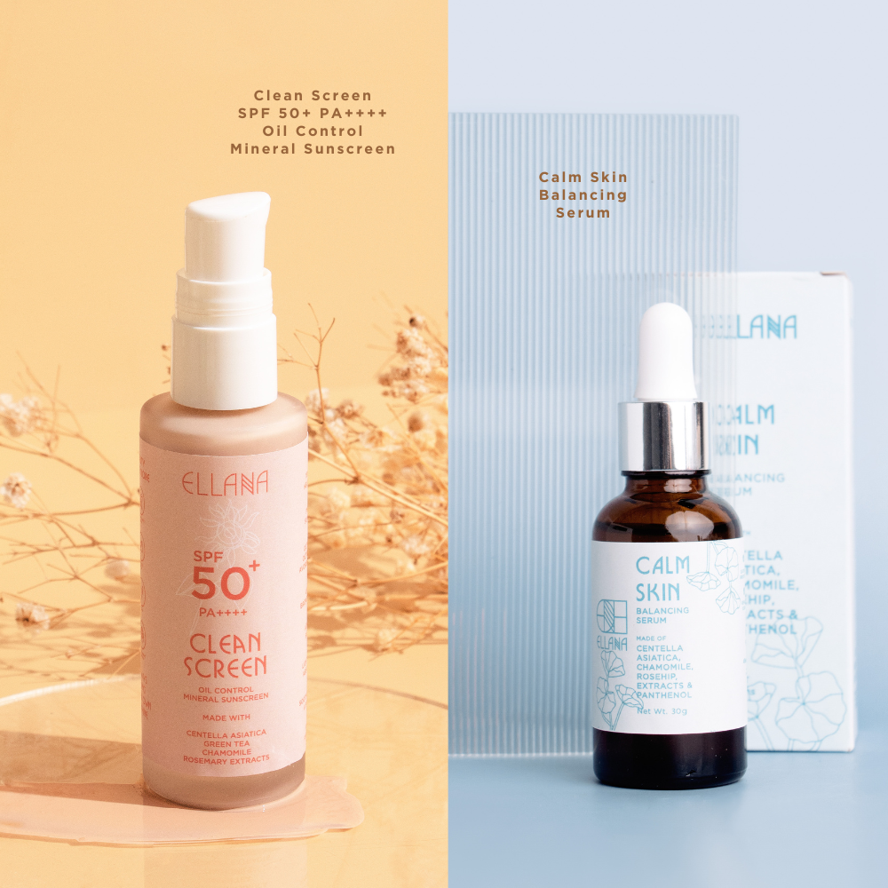 Serum & SPF Duo: Clean Screen SPF 50+ PA++++ Oil Control Mineral Sunscreen + Calm Skin Balancing Serum