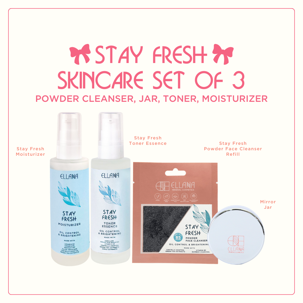 Stay Fresh Skincare Set of 3: Powder Cleanser, Jar, Toner, Moisturizer