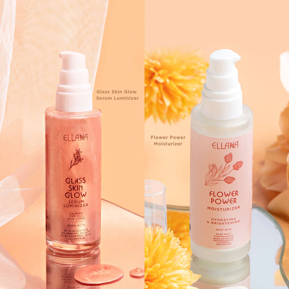 Glass Skin Glow Perfect Skin Duos: Glass Skin Glow Serum Luminizer + Flower Power Moisturizer