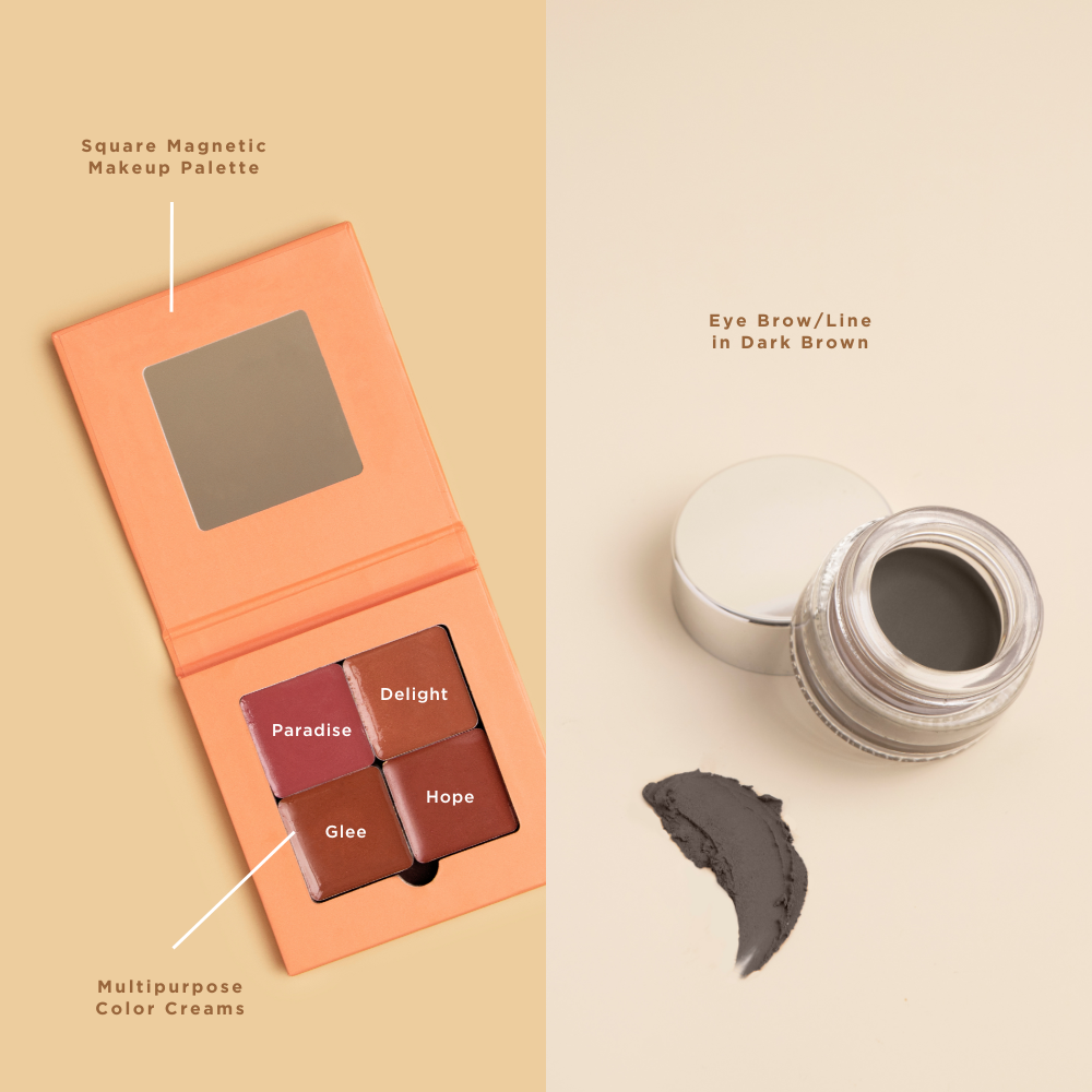 Multipurpose Color Cream Quad Palette +  Eye/Brow Line